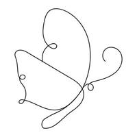 Butterfly drawing with one continuous editable line. Minimalistic linear design of beautiful butterfly for logo, business, social media. illustration vector
