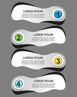 4 process infographic arrows design template. Planning, Marketing, Strategy and Business presentation. illustration. vector
