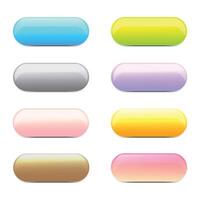 Set of glossy bright color web buttons illustration vector