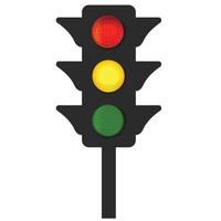 Simple illustration of a traffic light showing green, yellow and red signals vector
