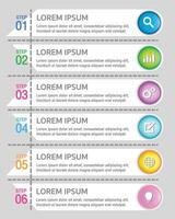 Infographic template with 6 steps, workflow, process chart vector
