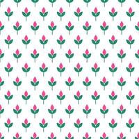 Simple seamless pink flower pattern background. vector
