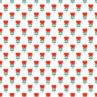 Seamless pattern of red tulips background. vector