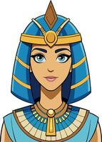 An egyptian woman in blue and gold vector