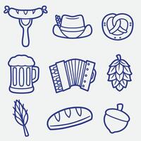 set of gemany with outline style good for icon, symbol, coloring page, element design, etc vector