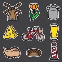 set of netherlands good for sticker, element design, printable, icon, etc vector