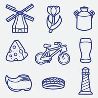 set of holland with outline style good for logo, symbol, icon, element design, etc vector