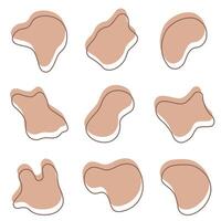 Brown dynamic liquid shapes and lines. Liquid graphic shape design element. vector