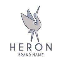 heron logo design. minimalist design for product branding vector