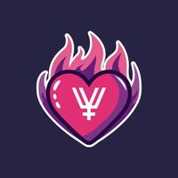 Stunning Flaming Red Heart Vectors Graphics for Love Inspired