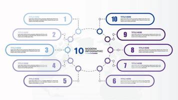 Blue tone circle infographic with 10 steps, process or options. vector