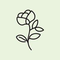 Minimalistic Single Rose Line Art vector