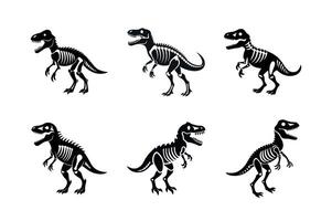 Cute Dinosaur Skeletons in a Seamless Pattern design vector