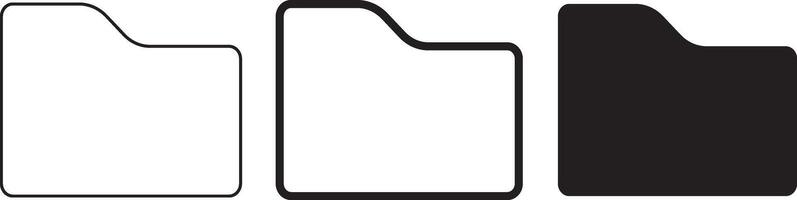Folder icon set. Empty file line style symbol. vector