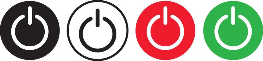 power on off icon set. On off power symbol. Switch on off sign. Power button vector