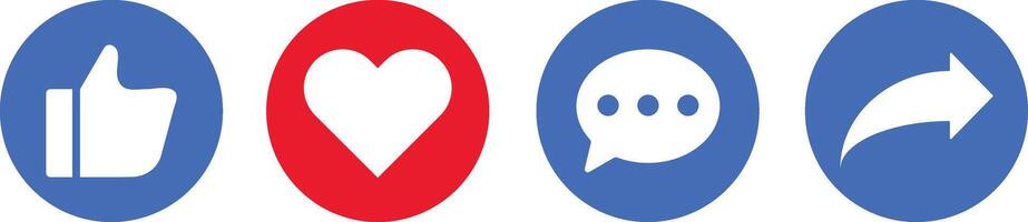 Like, comment, share, icon set. Social media icon set like comment share. Like or thumb up icon set vector