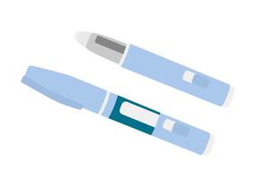 Injection applicator for blood sugar control and weight loss and appetite reduction. illustration in flat style vector