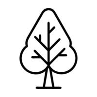 tree line art design, line art icon vector