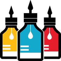 Designer ink set silhouette illustration. vector
