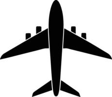 Airplane silhouette top view and minimalist design. vector