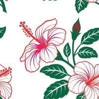 seamless floral pattern with hibiscus flower. floral pattern design for print and designer. vector