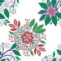 seamless floral floral and geometric pattern design for fabric and print vector