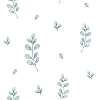 Watercolor seamless pattern with green eucalyptus branches and leaves. Illustration for wallpaper, wrapping paper. Background in minimalist style for baby textile or botanical banner. Green backdrop. vector
