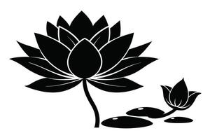 water lily this a editable eps file silhouette illustration vector