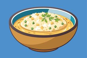 Kari in a bowl on a white background vector