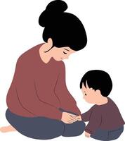 Cute An icon of a mother and child playing together vector