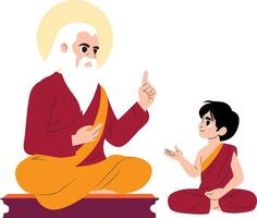 guru Purnima guru and shishya teaching vector
