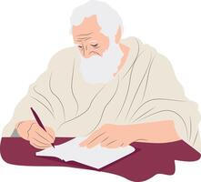 Dionysius of Halicarnassus thinking and writing portrait vector