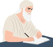 Plutarch of Chaeronea thinking and writing portrait vector