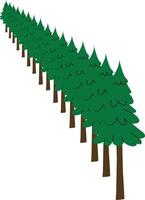 A line of trees with green leaves vector