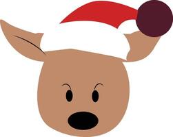 Reindeer in Santa hat vector