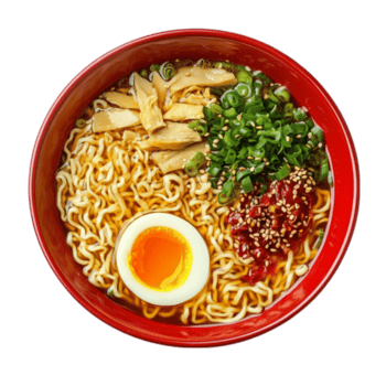 ramen tallarines con huevo y verde cebollas png