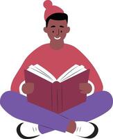 Kwanzaa a person reading a Kwanzaa storybook vector