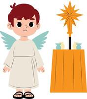 Las Posadas a child dressed as an angel during Las Posadas vector