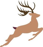 Reindeer running silhouette vector