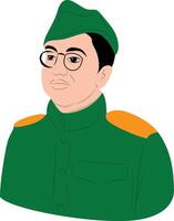 Nation Hero and Freedom Fighter Subhash Chandra Bose Pride of India vector
