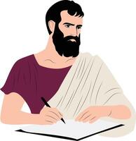 Demetrius of Phalerum thinking and writing portrait vector