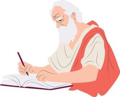 Geminus thinking and witing portrait vector