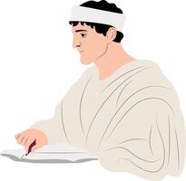 Agrippa thinking and reading portrait vector
