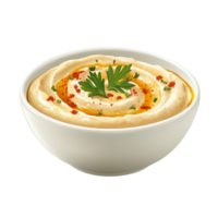 Hummus with Parsley and Herbs in Bowl png