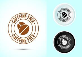 Caffeine free icon, No caffeine badge vector