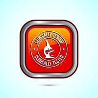Clinically tested icon design illustration, Clinically proven label sign, Orange Color Square Button Design vector