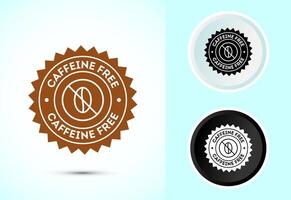 Caffeine free icon, No caffeine badge, vector