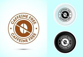 Caffeine free icon design, No caffeine badge vector