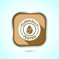 Clinically tested icon design illustration, Clinically proven label sign, Gold Shadow Button Design vector