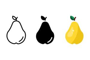 Pear fruit color icon. Yellow pear symbol. Fresh rand ripe fruit sign. Nature pictogram. vector